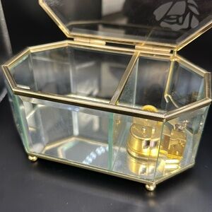 Vintage Brass and Glass music box
